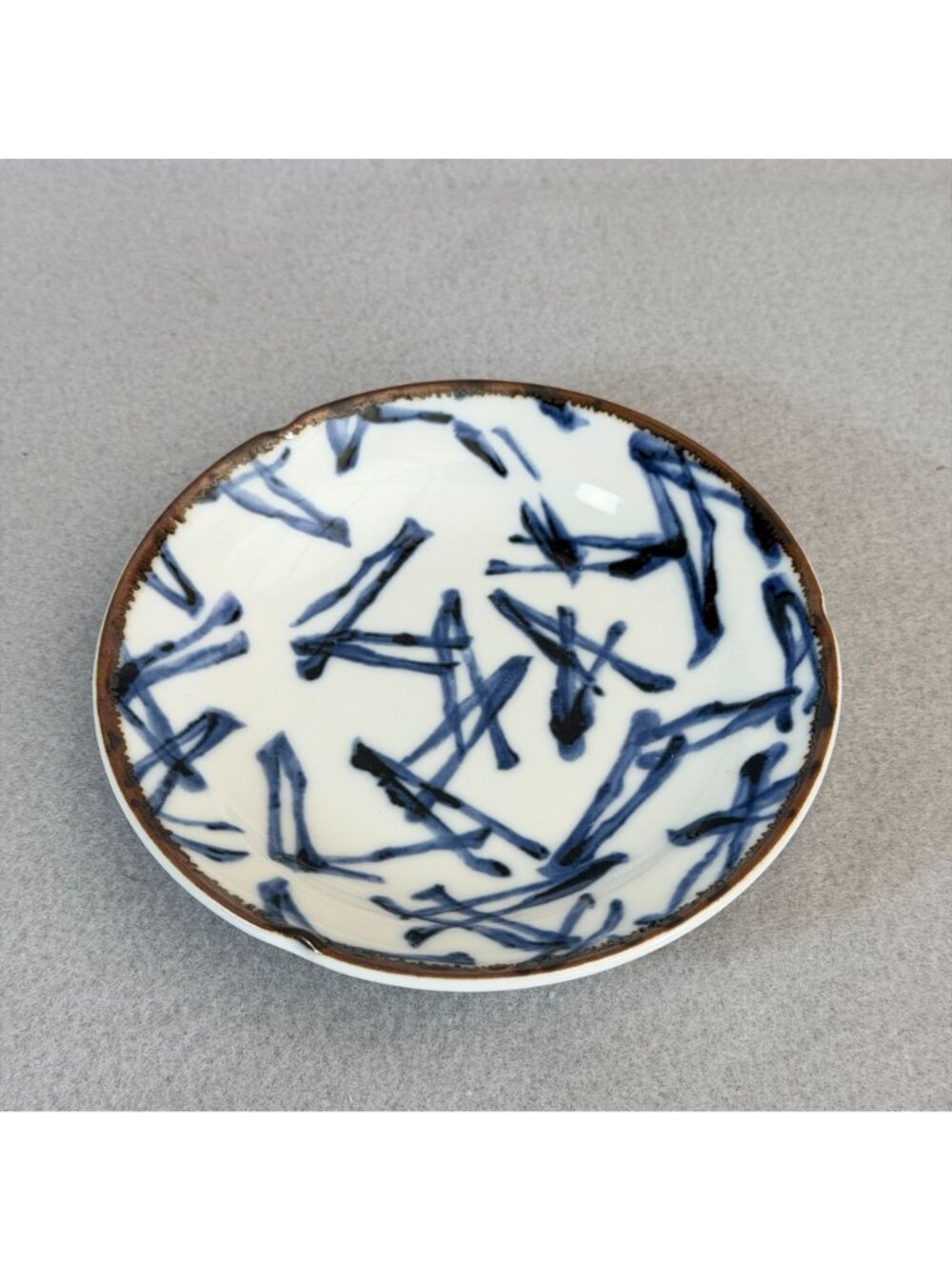 Shoho Arita Vintage 5” Small Plate Blue White Porcelain Abstract Matsuba Japan - Picture 7 of 7